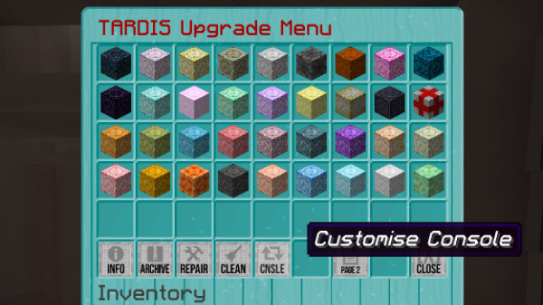 Customise Console button