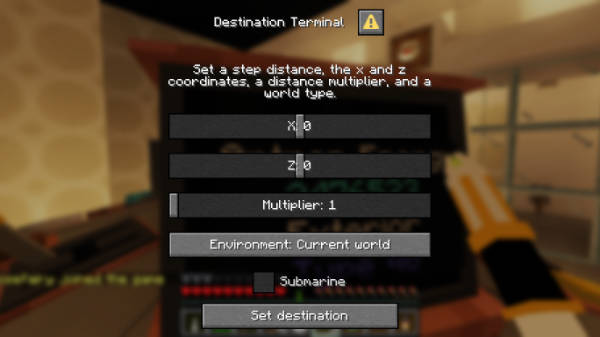 Destination Terminal dialog