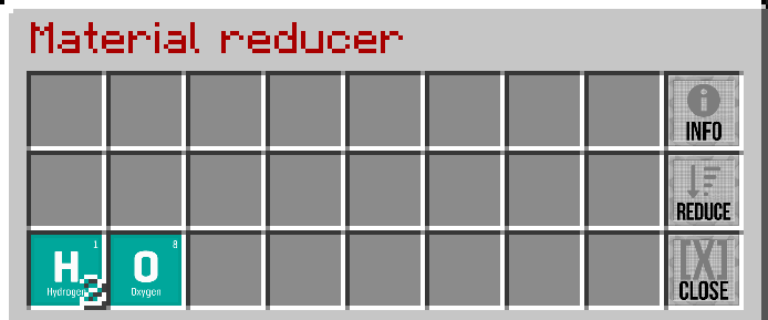 material reduced water