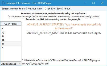 TARDIS Language File Translator